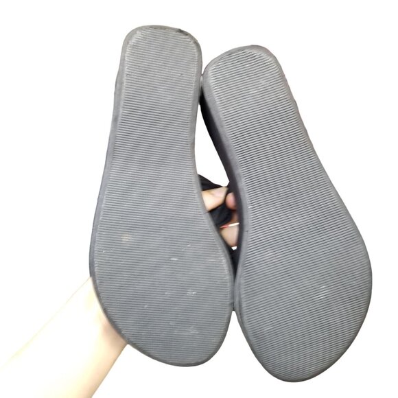 vtg 90s Colin stuart black platform flip flops size 9 - Picture 9 of 9